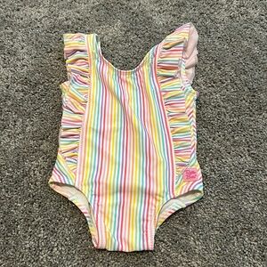 Ruffle Butts rainbow stripe bathing suit